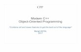 Modern C++ Object-Oriented Programming -  manyi/teaching/c++/CPP_v1.1.pdf · PDF fileModern C++ Object-Oriented Programming ... Object-oriented programming ... –  . 26