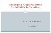 Emerging Opportunities for MSMEs in Textiles.mpmsme.gov.in/mpmsmecms/Admin/fileman/Uploads... · Emerging Opportunities for MSMEs in Textiles. 1) ... SWOT Analysis 5) Environmental