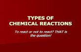 TYPES OF CHEMICAL REACTIONS - Crestwood Middle … - Reaction... · TYPES OF CHEMICAL REACTIONS ... –Synthesis –Decomposition –Single Displacement ... For example when zinc