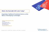 What’s the Deal with Gift Cards Today? - Venable LLP ... · Consumer Protection/Unfair and Deceptive Trade Practices Statutes Much recent state legislative activity relating to