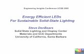 Energy Efficient LEDs For Sustainable Solid State … Efficient LEDs For Sustainable Solid ... • World Class MOCVD/MBE Facilities ... GaN white LED at UCSB ...