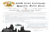 SUNDAY, MARCH 12, 2017 - Adath Israel MARCH 12, 2017 10:30 AM-12:30 PM Calling all witches, wizards and muggles of the Adath Israel community to join us for a magical purim experience!