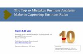 The Top 10 Mistakes Business Analysts Make in …ipma-wa.com/prof_dev/2011/Gladys_Lam_Ten_Mistakes.pdfThe Top 10 Mistakes Business Analysts Make in Capturing Business Rules Gladys