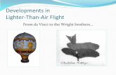 Developments in Lighter-Than-Air Flight 3...Know the developments in lighter-than-air flight from da Vinci to the Wright brothers ... picked up where Leonardo da Vinci left off in