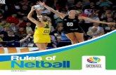 Rules of Netball · Match: contest between two teams played according to the Rules of the Game ... heel or the ball of the landing foot without gaining any ground Playing enclosure: