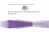 First Quarter Performance Report - Lephalale Municipality quarter Report 2016... · scores which were calculated using a Performance Management system adapted to comply with the ...
