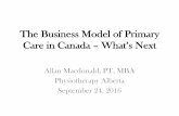 The Business Model of Primary Care in Canada –What’s Next · The Business Model of Primary Care in Canada –What’s Next ... •Wicked question –What would happen if ... Step