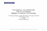 Virginia Standards of Learning High School Writing · Virginia Standards of Learning High School ... Althought everything . went to bad you have to ... Virginia Standards of Learning