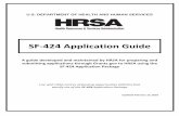 HRSA SF-424 Application Guide · SF-424 Application Guide . ... and cord blood donation. ... or behavioral health care from a National Health Service Corps clinician.