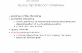 Query Optimization Query Optimization Overviewcs448/W11/notes/...Query Optimization Query Optimization Overview parsing, syntax checking semantic checking check existence of referenced