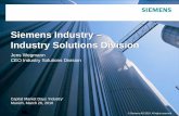 Siemens Industry – Industry Solutions Division · Siemens Industry – Industry Solutions Division ... net debt and adjusted industrial net debt are or may be non-GAAP ... Earnings