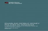 Enabling mobilE monEy policiEs in Tanzania - GSMA · VODACOM STARTS TO USE AGENT AGGREGATORS VODACOM AND CARE PILOT USE OF M-PESA FOR ... enaBLinG moBiLe moneY PoLiCieS in tanZania