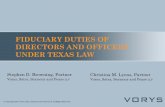 FIDUCIARY DUTIES OF DIRECTORS AND … DUTIES OF DIRECTORS AND OFFICERS ... • Standard for duty of care applied by the ... ―A partner’s duty of care requires the partner to