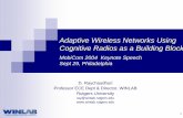Adaptive Wireless Networks Using Cognitive … Wireless Networks Using Cognitive Radios as a Building Block MobiCom2004 KeynoteSpeech Sept 29, Philadelphia D. Raychaudhuri Professor