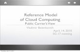Public Carrier’s View - TT · of Cloud Computing Public Carrier’s View ... Mapping the Cloud Model to the ... or the always useful and recently updated NIST 800-53 revision 3