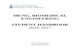 MENG, BIOMEDICAL ENGINEERING STUDENT HANDBOOK · MENG, BIOMEDICAL ENGINEERING . STUDENT HANDBOOK . 2016-2017. 164 College Street, Room 407 . Toronto, Ontario M5S 3G9 .