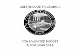 GREENE COUNTY, GEORGIA - ted.cviog.uga.edu county, georgia proposed budget fy 2018 budget summary 2013 2014 2015 2016 2017 2017 2017 2018 2018 actual actual actual actual original