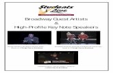 Broadway Guest Artists High-Profile Key Note Speakers Guest Artist Bios.pdf · Broadway Guest Artists & High-Profile Key Note Speakers . ... (Guest Artist- Wigs/Make-Up) is a Wig
