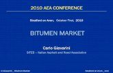 Bitumen market conferences - asphaltes.org¨s AIA 2010 - bitumen... · roads construction) ... Wholsale bitumen prices, fob basis (ARGUS report 04. ... One of the main problems for