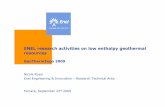 ENEL research activities on low enthalpy geothermal … research activities on low enthalpy geothermal resources ... Tongonan 723 MW (Philippines) Salton Sea ... increased power plant