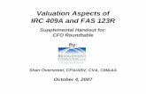 Valuation Aspects of IRC 409A and FAS 123R ·  · 2016-09-27Valuation Aspects of IRC 409A and FAS 123R Supplemental Handout for: CFO Roundtable By: Shari Overstreet, CPA/ABV, CVA,