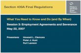 Section 409A Final Regulations - Pillsbury Winthrop Shaw ... · What You Need to Know and Do (and By When) Section 409A Final Regulations Session 3: Employment Agreements and Severance