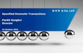 B S R & Co. LLP Specified Domestic Transactions Pankil ... · Specified Domestic Transactions Pankil Sanghvi Director ... Preparation of Form No 3CEB and transfer pricing (TP) study