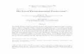 On Local Environmental Protection (*) - SIEcon.org · On Local Environmental Protection (*) ... whether this kind of policy is better accomplished through centralized policymaking,