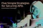 Five Simple Strategies for Securing APIs - CA Technologies · Five Simple Strategies for Securing APIs. ... But it is a mistake to think we can secure APIs using the same methods