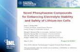 Novel Phosphazene Compounds for Enhancing Electrolyte ...  Phosphazene Compounds for Enhancing Electrolyte Stability ... Michael T. Benson, ... (CV) ♦temperature ...