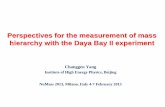 Perspectives for the measurement of mass …artico.mib.infn.it/numass2013/images/slides/YangDYBII...Perspectives for the measurement of mass hierarchy with the Daya Bay II experiment