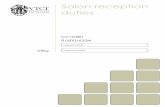 Salon reception duties - VTCT · Non-verbal – body language, positive attitude ... professional image/appearance, reputation, ... Be able to carry out salon reception duties (continued)