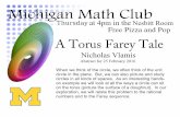 A Torus Farey Tale - Mathematics | U-M LSA Mathematicslagarias/MATHCLUB/winter2016/...Nesbitt Room A Torus Farey Tale Nicholas Vlamis Abstract for 25 February 2016 1 circle in the