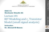 BJT Modeling and r Model (small signal analysis) e ... Shoubra/Electrical... · Model (small signal analysis) Instructor: ... •Lec#5: Hybrid Equivalent Model Week#4 ... Transistor