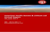American Pacific Borate & Lithium Ltd Annual Reportamericanpacificborate.com/wp-content/uploads/Annual... ·  · 2017-09-21American Pacific Borate & Lithium Ltd Annual Report 30