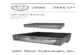 Item # 75390 –75395 Manual # OM75395 Rev. 1 · A 2000C/2000CD+ equipped player piano captures all the ... at buildup in the electronic components, place the piano ... piano volume.