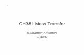 CH351 Mass Transfer 21Sep07 - Clarkson Universitypeople.clarkson.edu/~skrishna/CH351 Mass Transfer 21Sep07.pdf · – Mass-transfer of gas into a falling liquid film – Mass-transfer