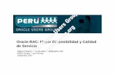 Oracle RAC: Mayor Disponibilidad y Calidad de Servicio RAC: Mayor Disponibilidad y Calidad de Servicio Miguel Palacios (miguel.palacios@gbsperu.net) PERU Oracle Users Group Setiembre