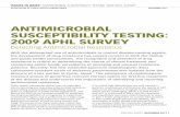 AntimicrobiAl SuSceptibility teSting: 2009 ApHl Survey€¦ · AntimicrobiAl SuSceptibility teSting in StAte ... resistance patterns in Mycobacteria, ... Campylobacter spp.Campylobacterr