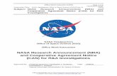 NASA Research Announcement (NRA) and Cooperative … · expected between NASA and the investigator during ... technology, or education projects that are funded ... CHECK THE MASTER