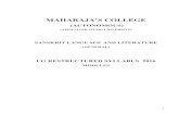 MAHARAJA’S COLLEGE · MAHARAJA’S COLLEGE (AUTONOMOUS) (AFFILIATED TO MG UNIVERSITY) SANSKRIT LANGUAGE AND LITERATURE ... 2 SKT3CMP12 : Tarkasamgraha 3 SKT3CMP13 : Cultural Heritage