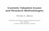Customs Valuation Issues and Research Methodologies · Malaysia 5,361.2 31.4 22.0 25.0 Myanmar ... • Customs valuation has also been a vehicle for protecting local industries from