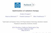Optimization of radiation therapy - CCoM Homeccom.ucsd.edu/~socalopt/Forsgren.pdf · Optimization of radiation therapy Anders Forsgren1 Rasmus Bokrantz 1;2Fredrik Carlsson Albin Fredriksson