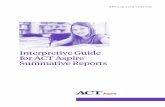 Interpretive Guide for ACT Aspire Summative Reports Overview of the ACT Aspire Program ACT Aspire is a vertically scaled modular suite of achievement tests that measures student growth