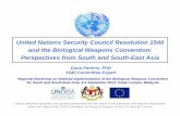 UNSCR 1540 and BWC-South and SE Asia-KL Malaysia · Regional Workshop on National Implementation of the Biological Weapons Convention for South and South-East Asia, 3-4 September