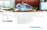 Simple, quick and effective - shekofa.ir · Philips Jamie Oliver Hand blender 650 W With metal bar, whisk, chopper HR1680/01 Simple, quick and effective With innovative ProMix blending