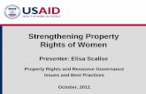 Strengthening Property Rights of Women - land-links.org · Strengthening Property Rights of Women ... death, inheritance, marital residence • Gender differences in how different