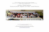 Peace Education: Voices from Japan on War and Peace · Peace Education: Voices from Japan on War and Peace ... “I will write peace on your wings and you ... In Hiroshima we received