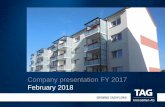 Company presentation FY 2017 February 2018 - tag-ag.com · Company presentation FY 2017 February 2018 . 22 ... Book value (EUR/sqm) ... Craftsmen services (100% owned subsidiary)