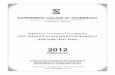 curriculam PSE Full time - Government College Of Technology · Classification of Power System Stability, Classical Model of Synchronous Machines and Excitation System, Transient Stability